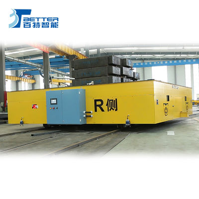 Rubber Wheel Rail Guided Transfer Cart On Steel Bar Agv Guided Vehicle