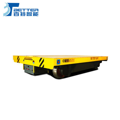 Automated Guided Vehicle Heavy Load Transport Platform Operating on Floor Mounted Rails for Manufacturing and Industrial