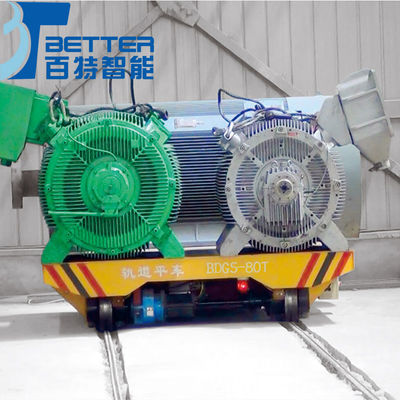V Shaped Battery Supplies Power To Steel Coil Track Transfer Cart