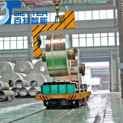 Low Voltage Platform Cable Reel Powered Transfer Cart on Cement Rails