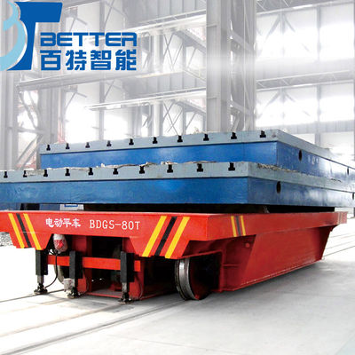 Industrial Rail Transfer Cart With Electric Drive System And Robust Steel Frame For Heavy Duty Material Transportation