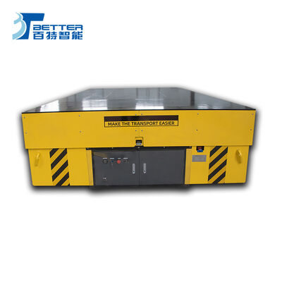 Industrial motorized trackless transfer cart featuring pu wheels for heavy material transport and flexible site navigation