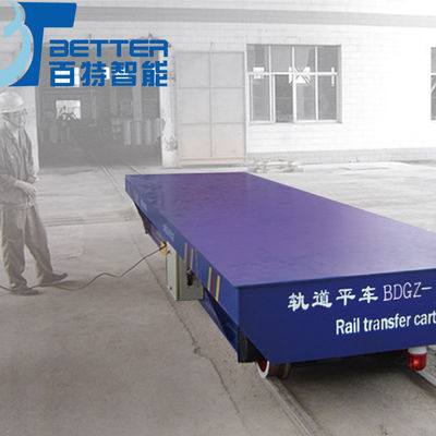Battery Powered Rail Transfer Cart with Electrical Control System for and Safe Material Handling
