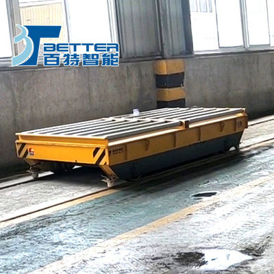 Industrial Rail Transfer Cart With Electric Drive System And Robust Steel Frame For Heavy Duty Material Transportation