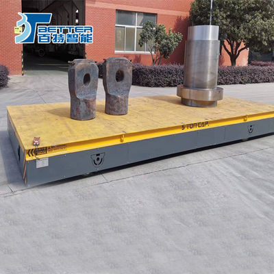 Heavy Duty Battery Powered Transfer Cart with Remote Control for Safe and Die Transport on Rails in Industrial Environments