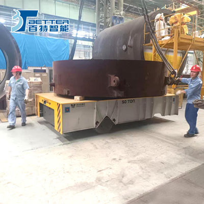 Electric Drive Flat Trolley for Steel Mill Material Transport Trackless Transfer Cart