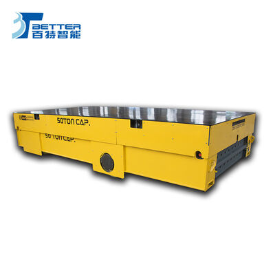 Industrial motorized trackless transfer cart featuring pu wheels for heavy material transport and flexible site navigation