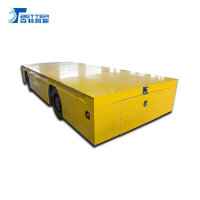 Industrial motorized trackless transfer cart featuring pu wheels for heavy material transport and flexible site navigation